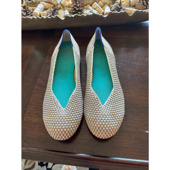 Rothys Limited Edition Multi Metallic Sparkling The Round Flats Shoes Size 11 - Picture 2 of 14